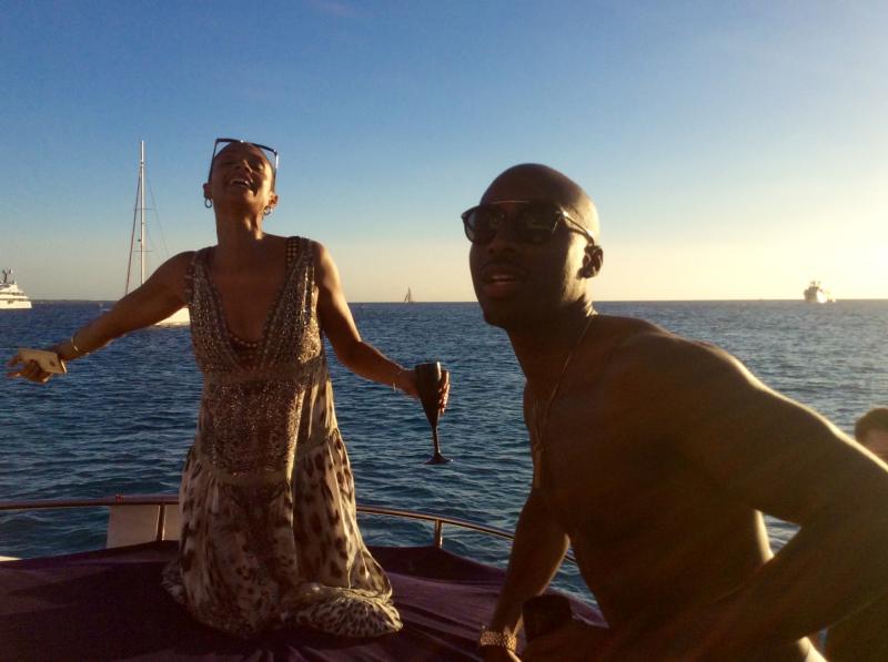 Alesha Dixon and husband Azuka lovin' that Balearic!