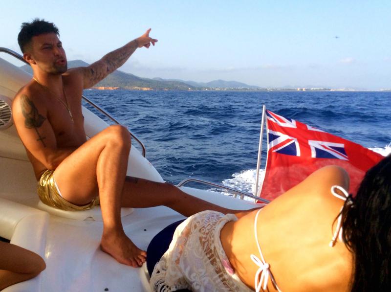 James Hill and friend Ibiza yachting