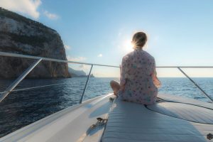 Ibiza sunset by boat